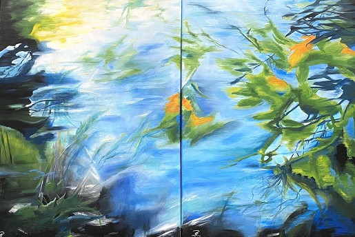 Érintések: 2*50*70cm, akryl, vászon