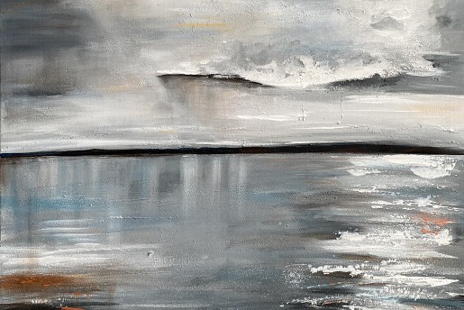 Felhők peremén: 50*50cm, akryl, vászon