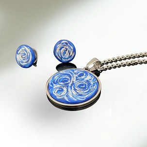 Van Gogh inspirációs ékszerszett kerek medállal
