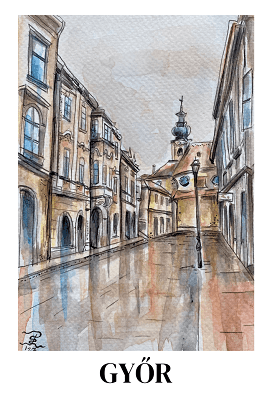 Hűtőmágnes Kazinczy utca színes2