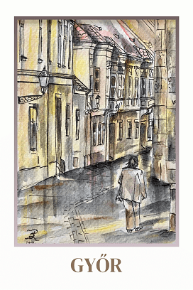 Hűtőmágnes Belvárosi utcarészlet