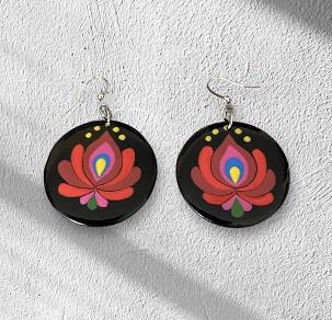 Magyar stílusú kerek, függő fülbevaló